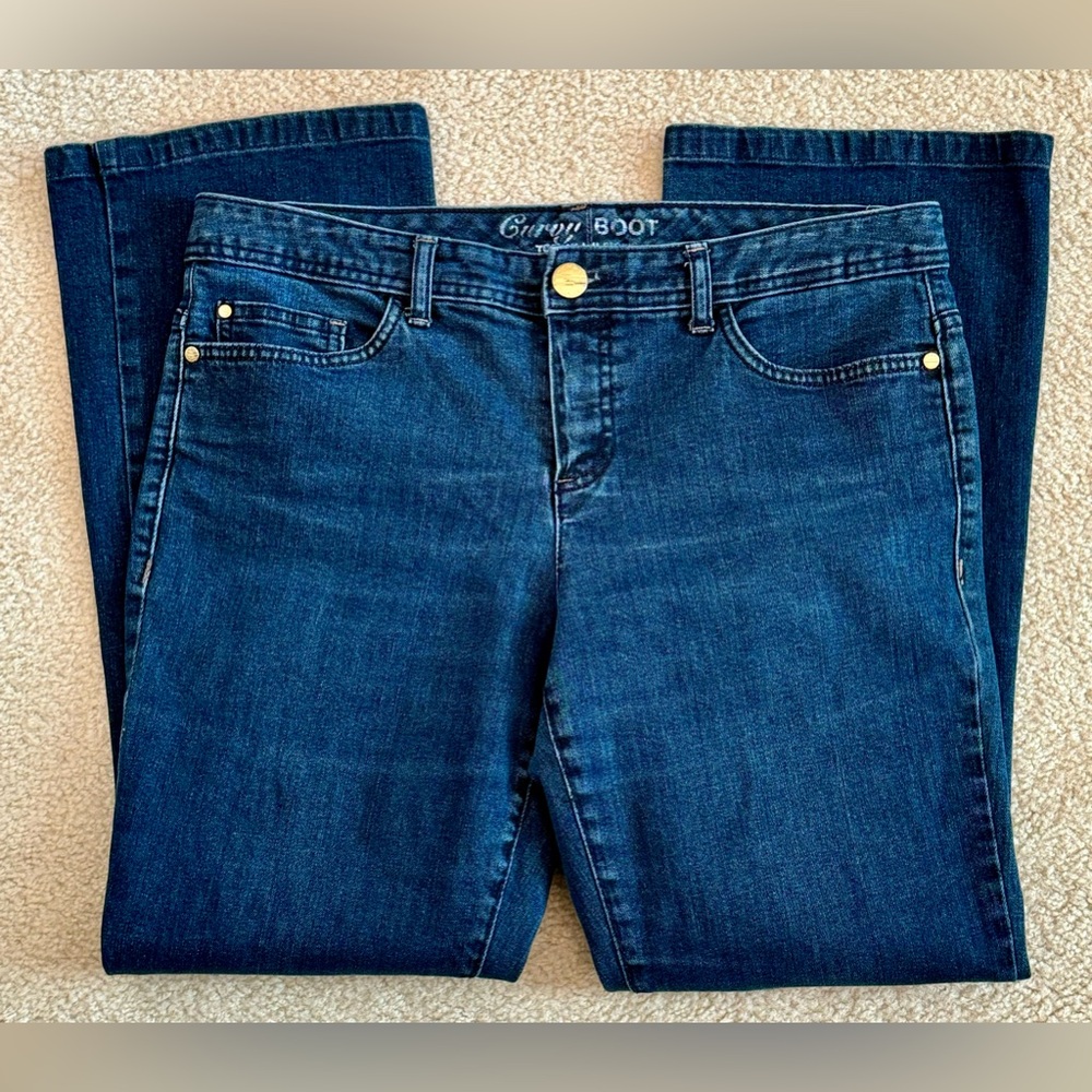 Tommy Hilfiger Curvy Bootcut Jeans Gold Buttons Size 12